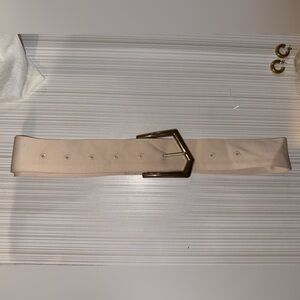 Cream Belt with Gold Buckle